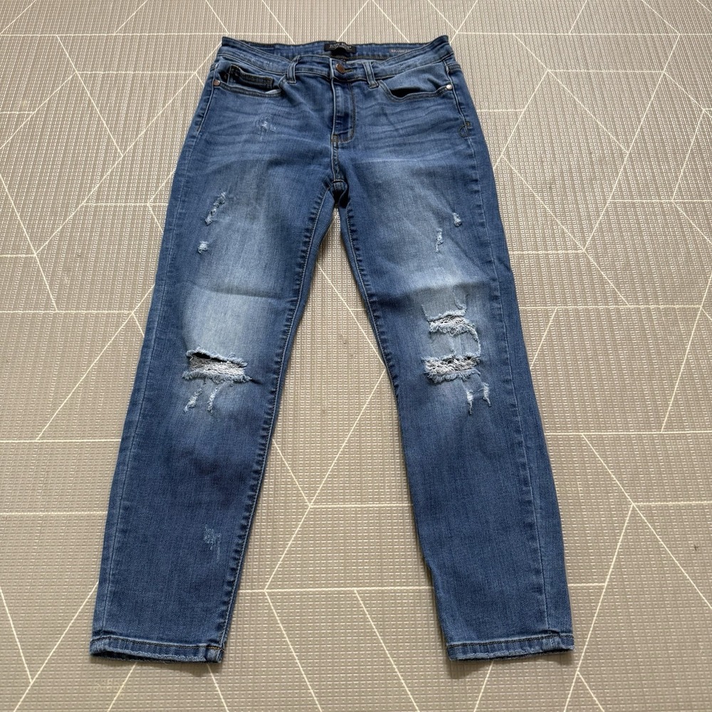 Judy Blue Relaxed Fit Jeans 11/30 Distressed Boyfriend Jeans JB8271DK